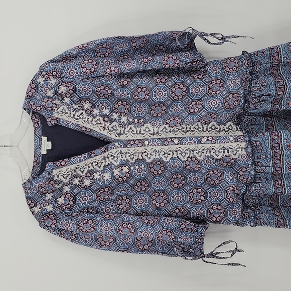 Sundance Blue Patern Drop Waist Tunic Dress Size XS - Picture 2 of 8